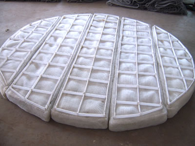 A PTFE material mist eliminator with 5 sections.